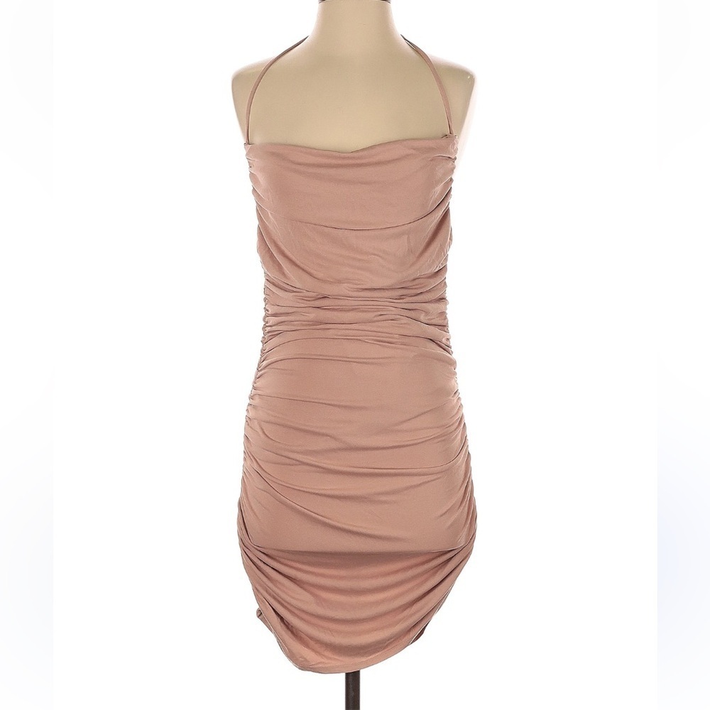 Michael Costello revolve S Elegant Pink Ruched Dress